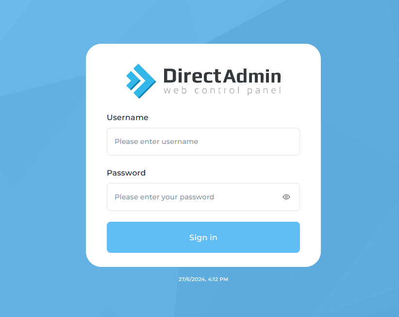 User Account in DirectAdmin