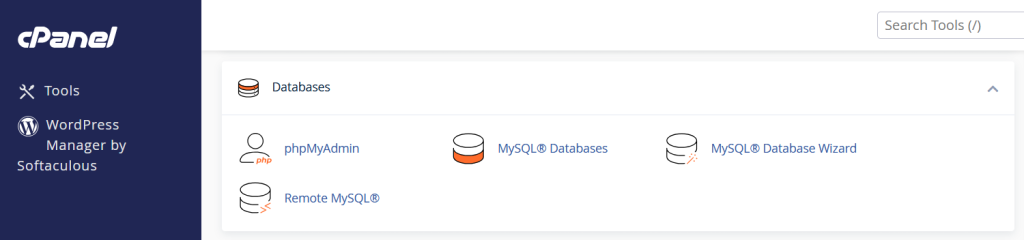 Manage MySQL database using phpMyAdmin